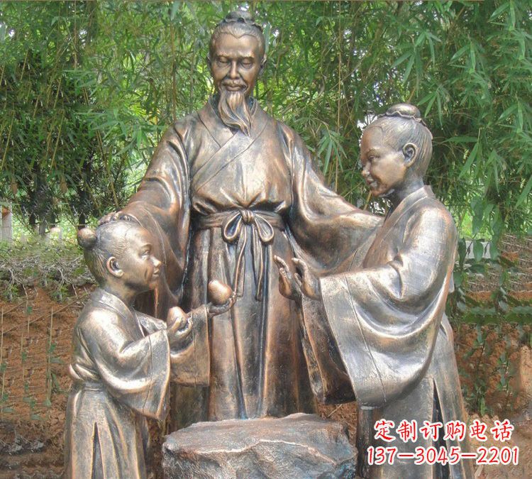 合肥寓言故事铜雕_孔融让梨