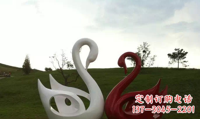 合肥园林不锈钢抽象天鹅雕塑