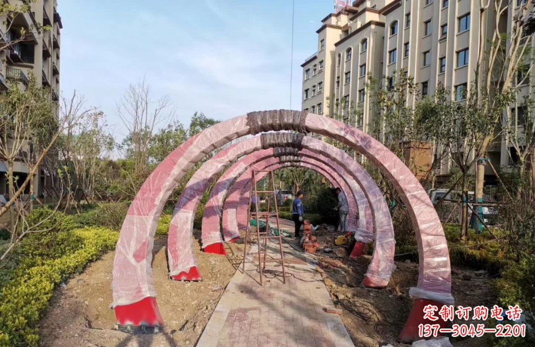 合肥园林不锈钢拱门景观雕塑