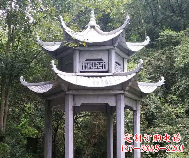 合肥园林仿古石凉亭景观石雕 (3)