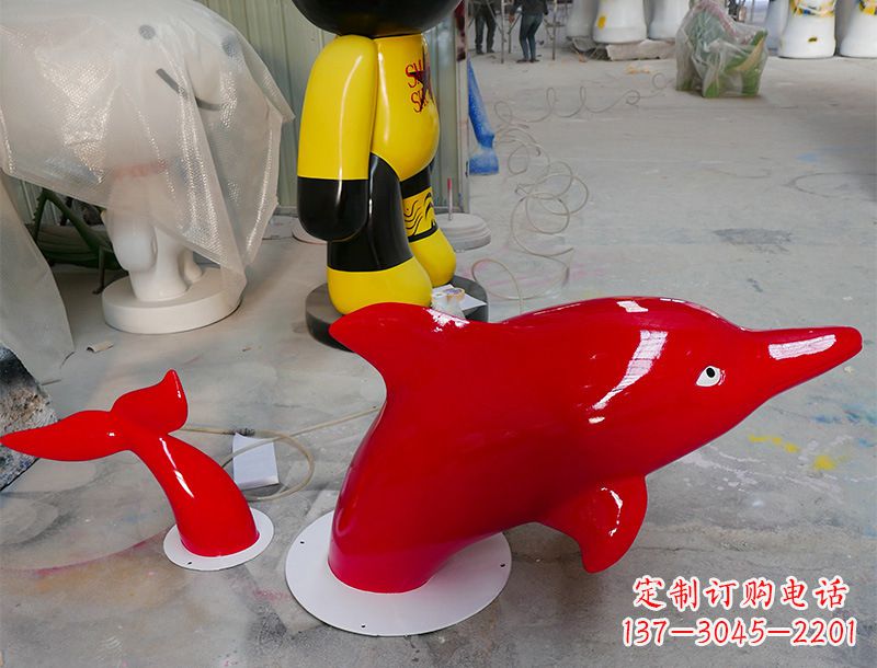 合肥园林广场创意海豚入水出水雕塑摆件