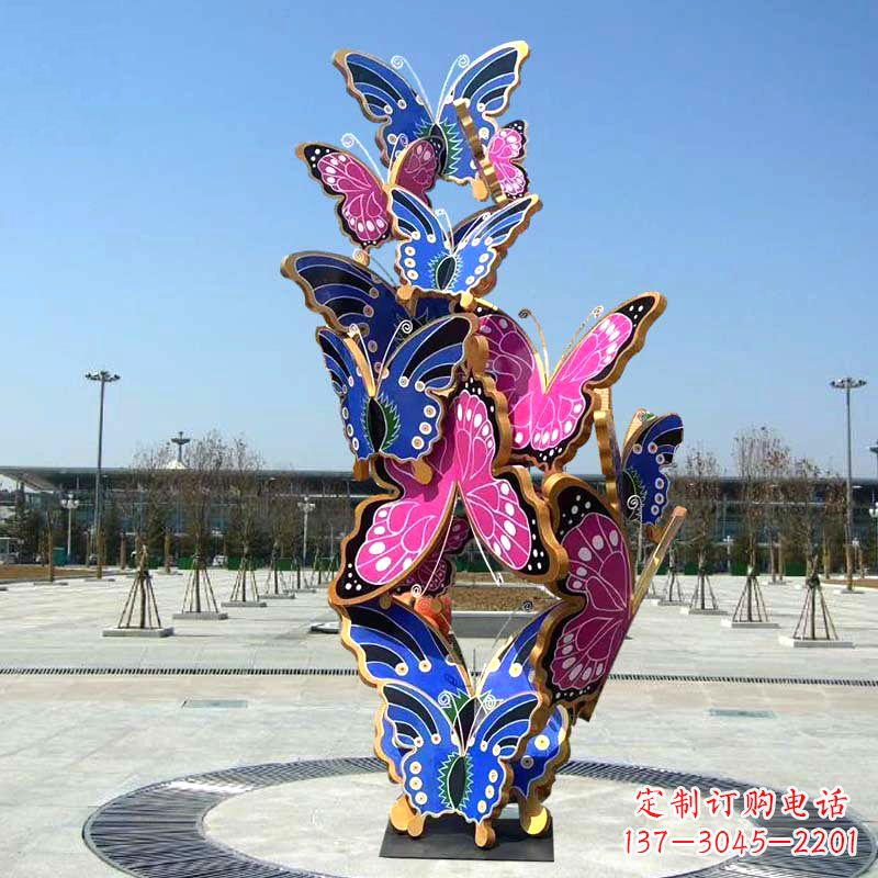 合肥园林广场蝴蝶不锈钢动物景观雕塑