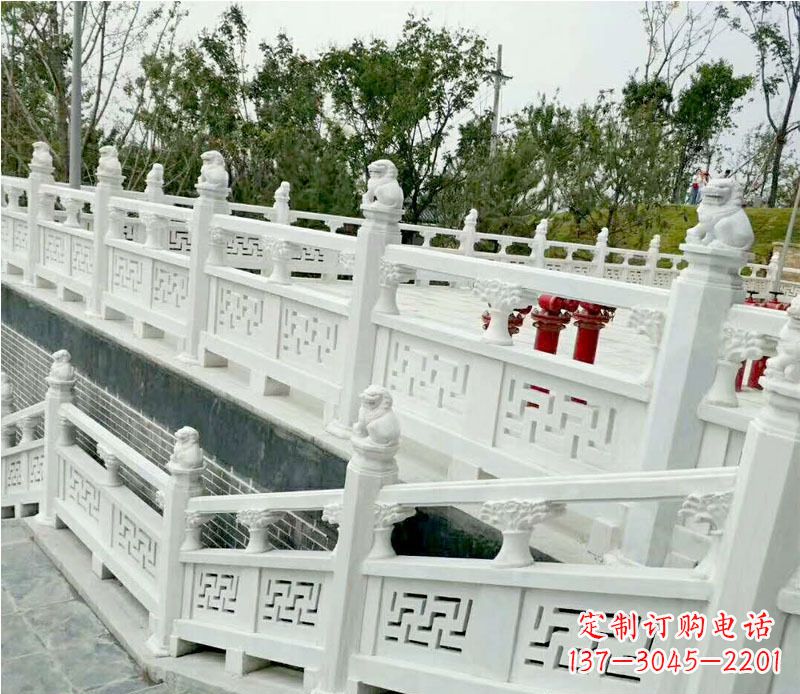 合肥园林汉白玉栏板景观石雕 (2)