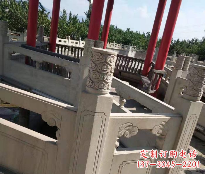 合肥园林景观大理石桥栏板石雕 (3)