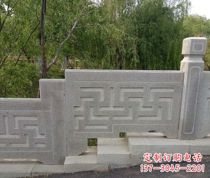 合肥园林景观大理石桥栏板石雕 (7)