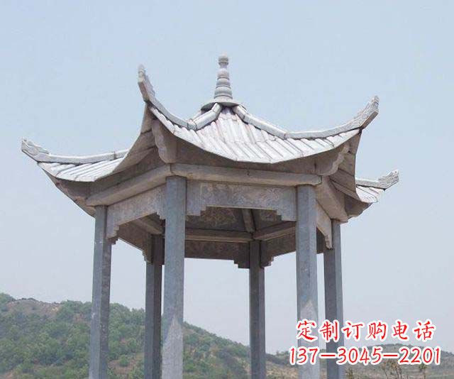 合肥园林景观单层石雕凉亭 (2)