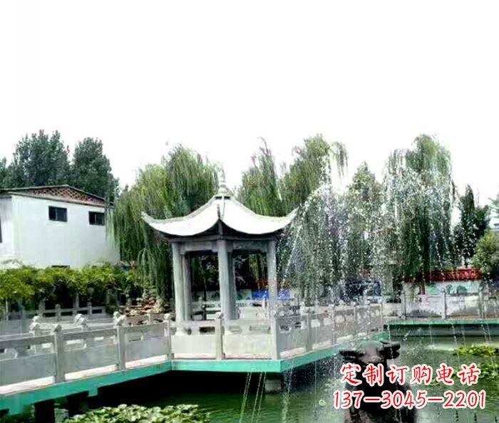 合肥园林景观单层六角石雕凉亭
