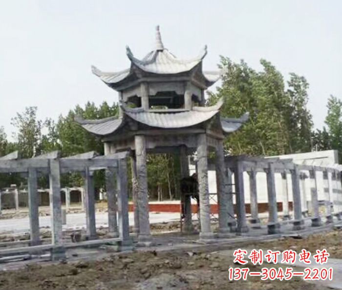 合肥园林景观多层凉亭石雕 (2)
