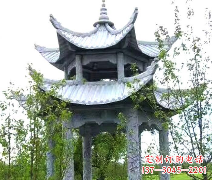 合肥园林景观仿古六角石凉亭