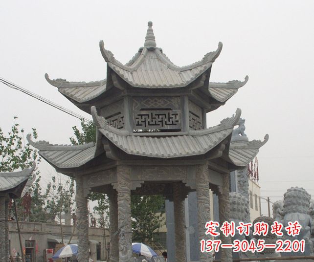 合肥园林景观仿古石雕凉亭 (2)