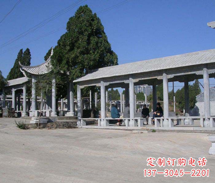合肥园林景观仿古石雕长廊凉亭 (2)