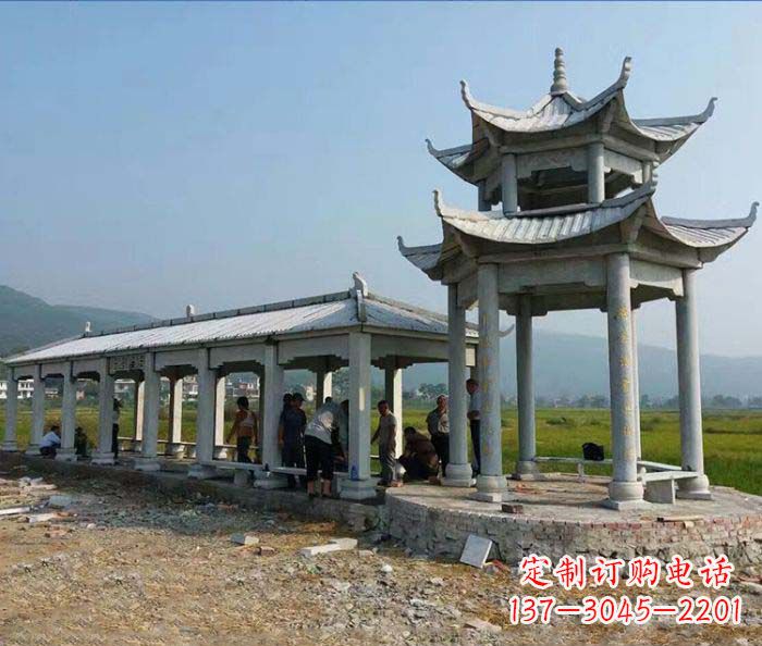 合肥园林景观仿古石雕长廊凉亭