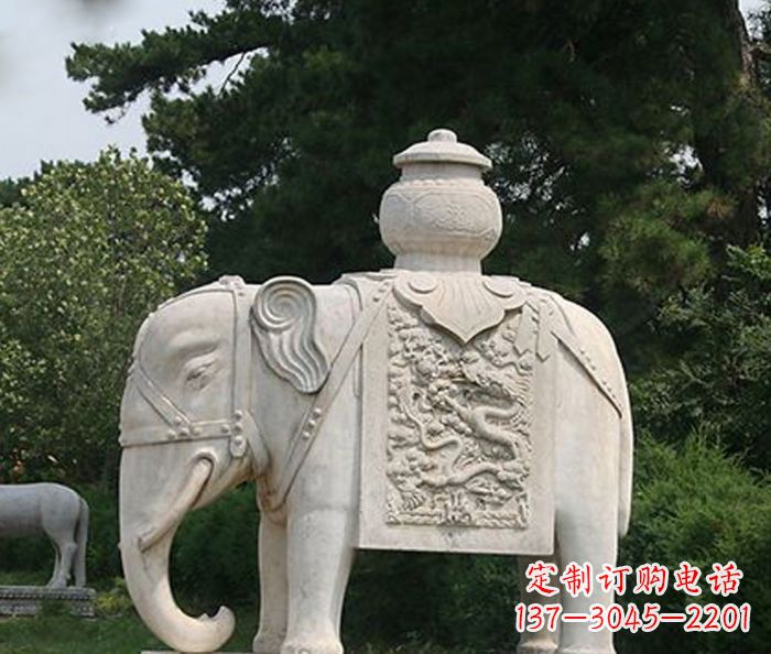 合肥园林景观驮宝大象石雕