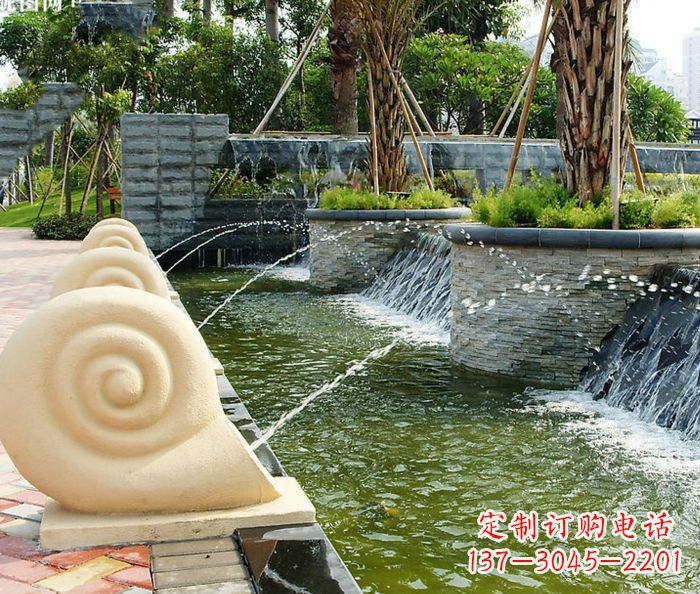 合肥园林景观蜗牛喷泉石雕