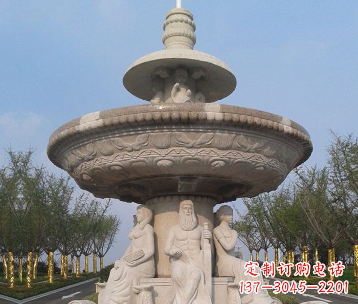 合肥园林景观西方人物喷泉石雕 (2)