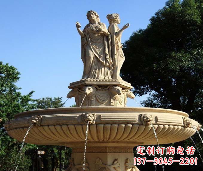 合肥园林景观西方人物喷泉石雕
