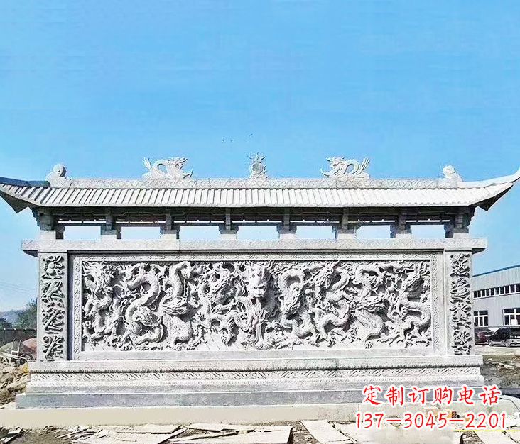 合肥园林龙浮雕影壁墙景观石雕