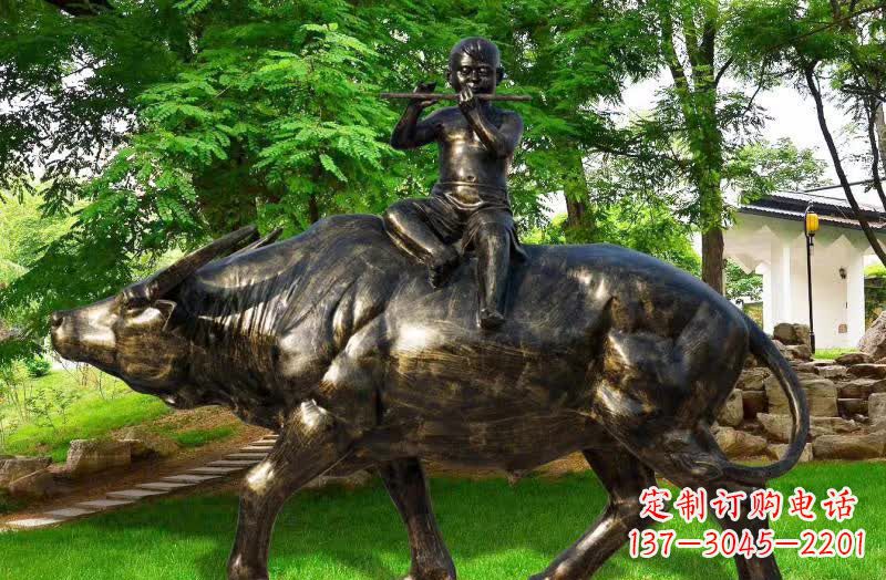 合肥园林牧童骑牛铜雕