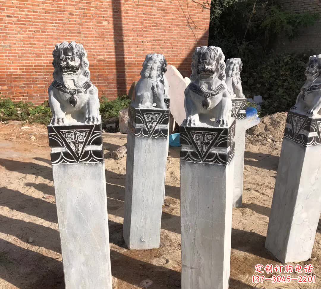 合肥园林石雕狮子拴马桩