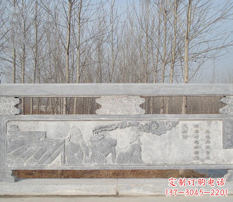 合肥园林石浮雕栏板景观石雕 (3)
