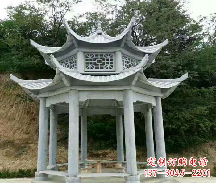 合肥园林双层凉亭石雕 (2)