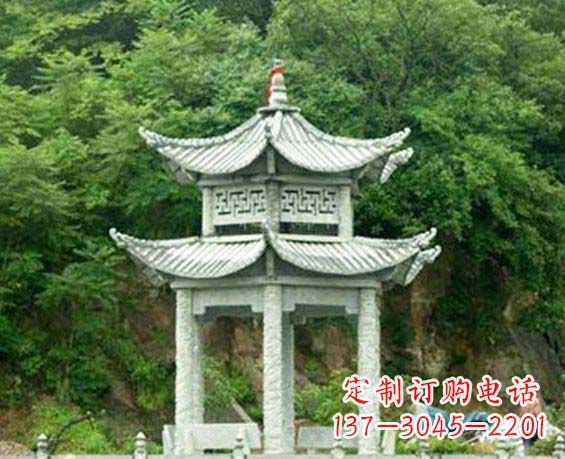 合肥园林双层六角石凉亭景观石雕