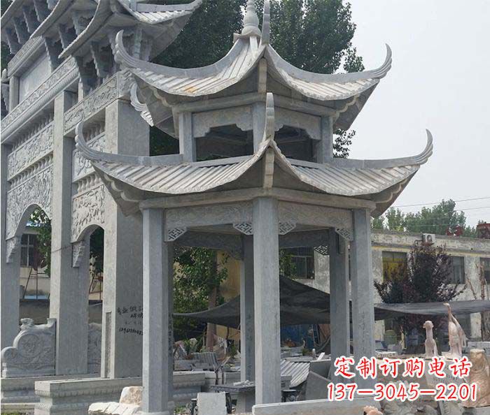 合肥园林双层石雕凉亭