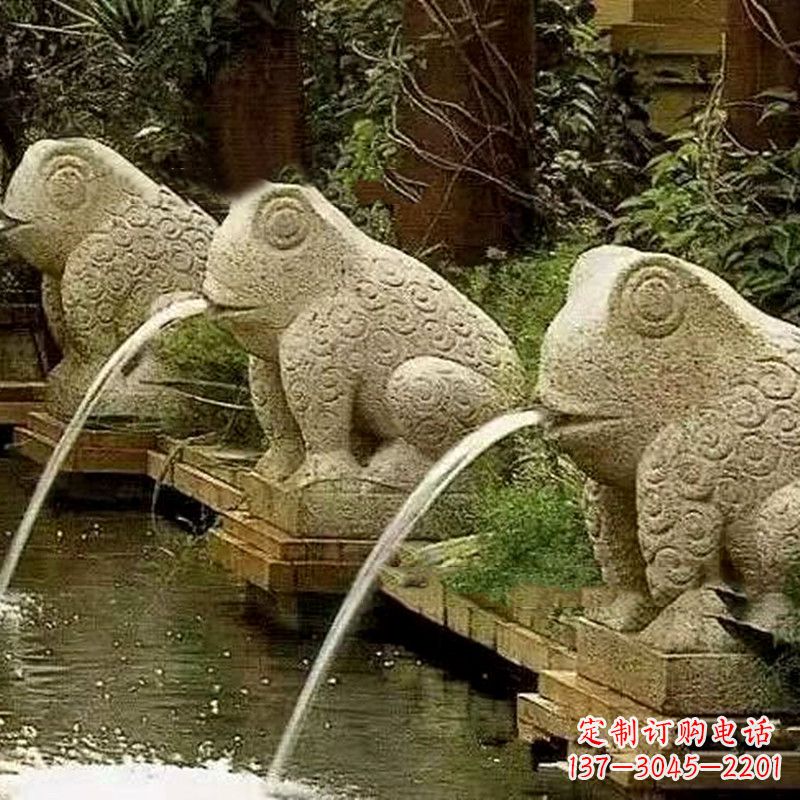 合肥园林水景喷水抽象青蛙石雕