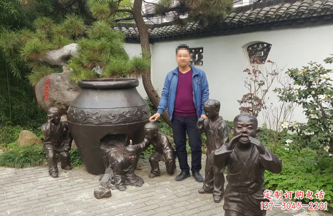合肥园林司马光砸缸铜雕