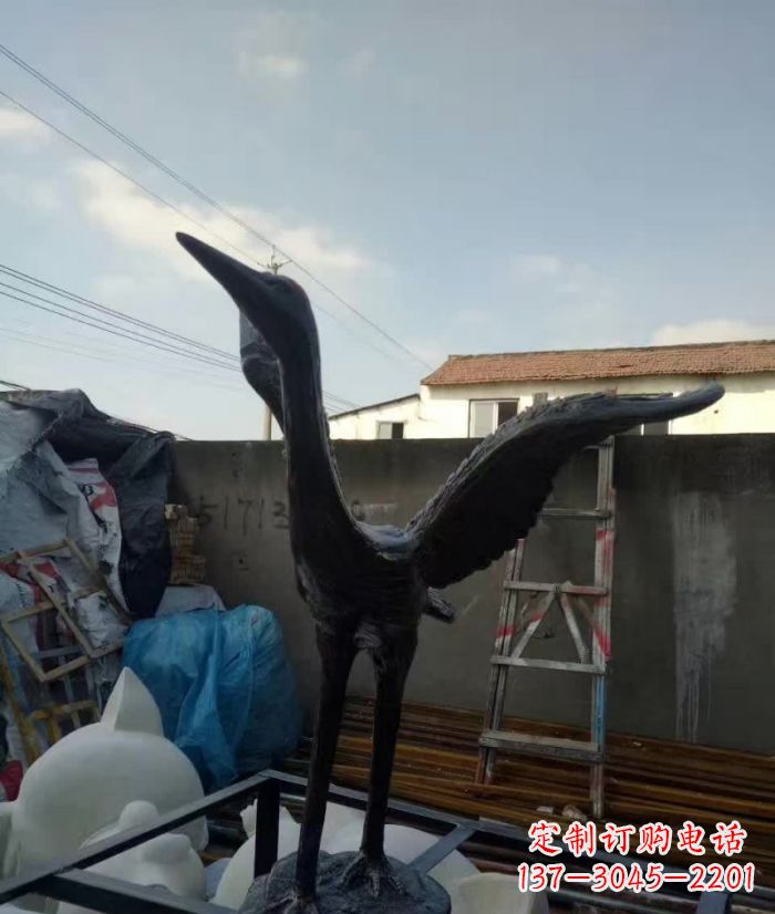 合肥展翅仙鹤铜雕 (2)
