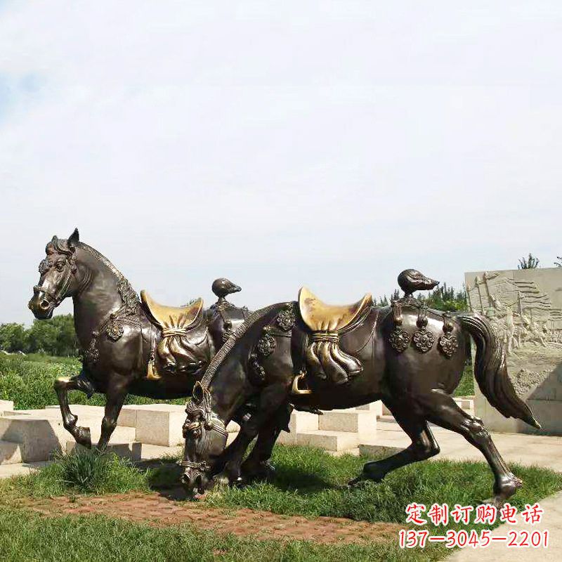 合肥战马群公园景区动物情景雕塑