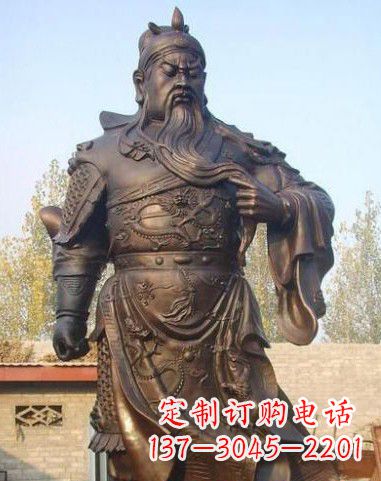 合肥站立的关公铜像