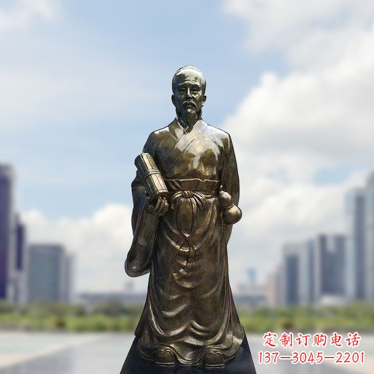 合肥张仲景仿铜玻璃钢雕塑