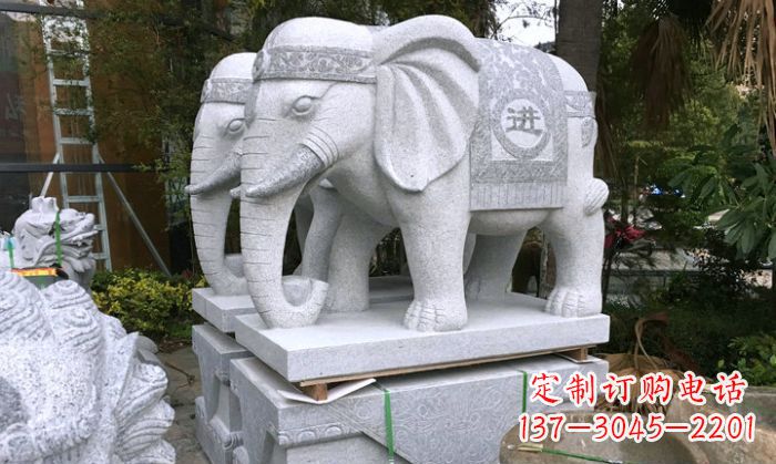 合肥招财进宝大理石门口大象雕塑