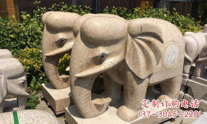 合肥招财进宝砂岩大象石雕