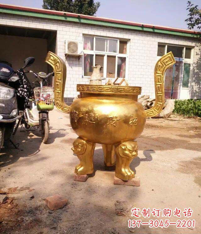 合肥招财进宝香炉寺庙铜雕