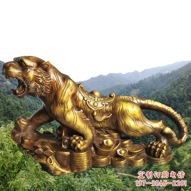 合肥招财老虎漆金12生肖动物雕塑