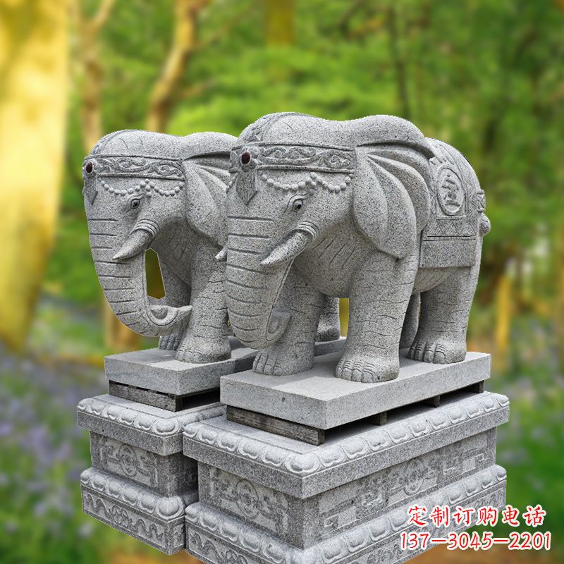 合肥招财纳福石雕大象