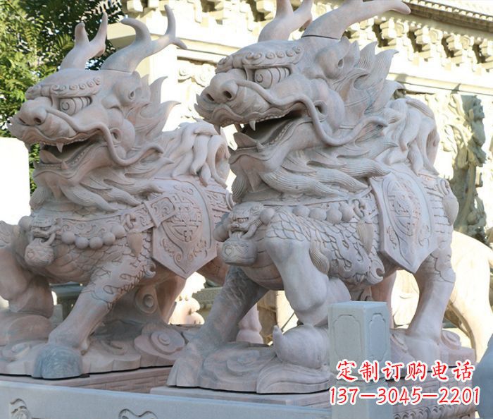 合肥招财瑞兽麒麟石雕 (2)