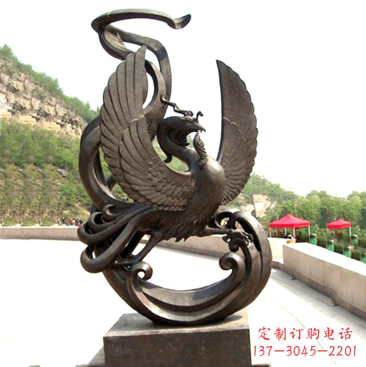 合肥中国古代神话中的创世神朱雀景观铜雕