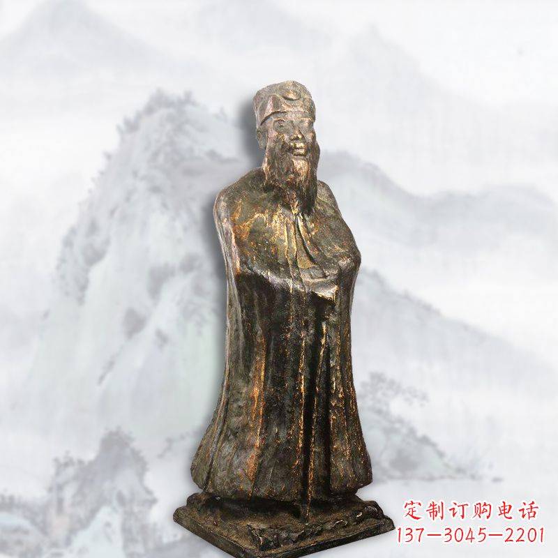 合肥中国近代著名画家张大千铸铜雕塑
