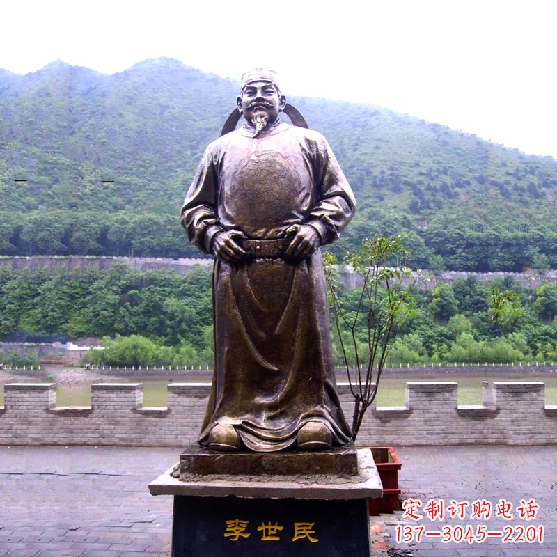 合肥中国历史名人唐初著名帝王李世民铸铜雕像