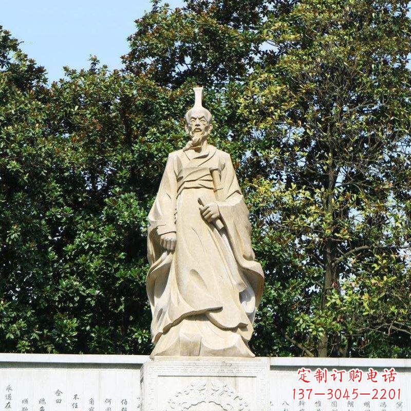 合肥中国名人战国时期楚国诗人屈原砂岩石雕像