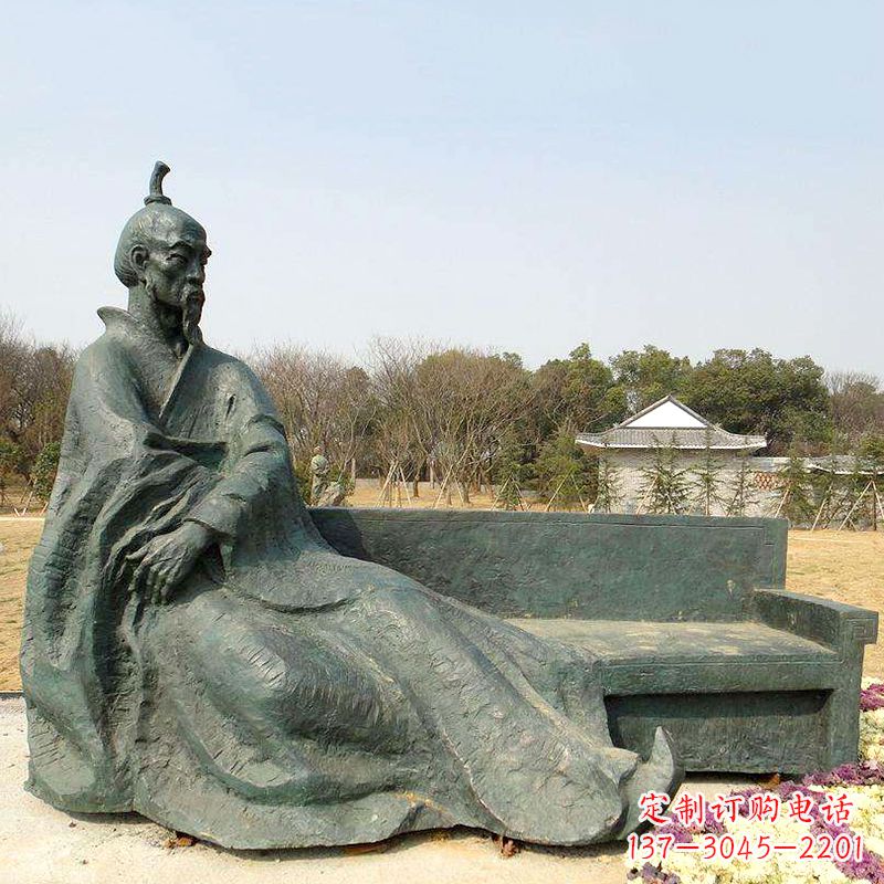 合肥中国明末清初知名画家八大山人(朱耷)雕塑塑像-公园历史名人铜雕像