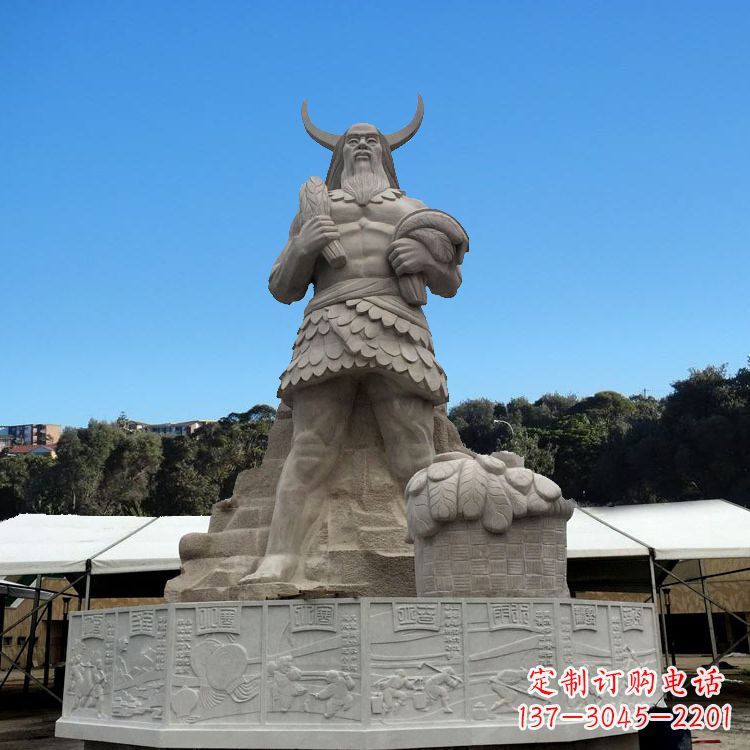 合肥中国上古人物人文初祖汉白玉神农雕像