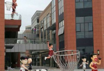 合肥校园卡通人物打篮球雕塑