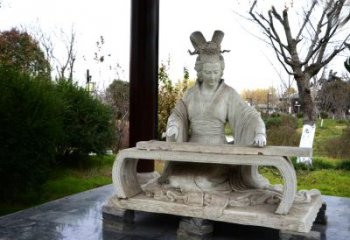 合肥虞姬弹琴雕塑-公园古代人物著名美女情景雕塑