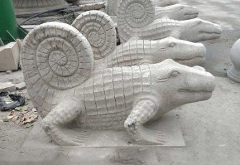 合肥园林水池水景鳄鱼砂岩喷水雕塑