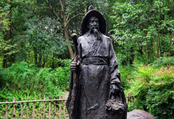 合肥中国古代著名文学家东晋田园诗人陶渊明铜雕塑像