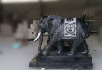 合肥中国黑石材大象雕塑